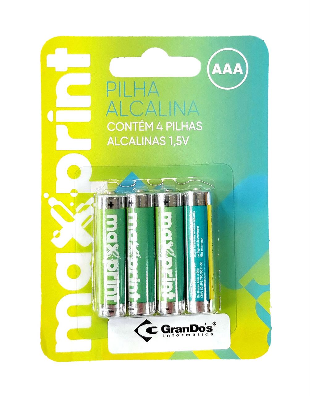 Pilhas e Baterias - Pilha Alcalina AAA 1,5V com 4