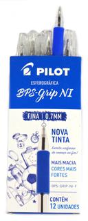 Caneta Esferográfica Azul Pilot Bps Grip com 12 unidades