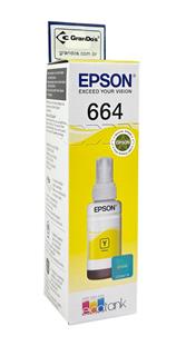 Refil de Tinta Original Epson 664 Amarelo