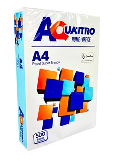 Folha Sulfite A4 75 g/m2 AQuattro no pacote com 500 folhas