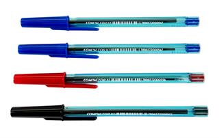 Caneta Esferográfica Compactor 07 vem com 2 azul 1 preta 1 vermelha.
