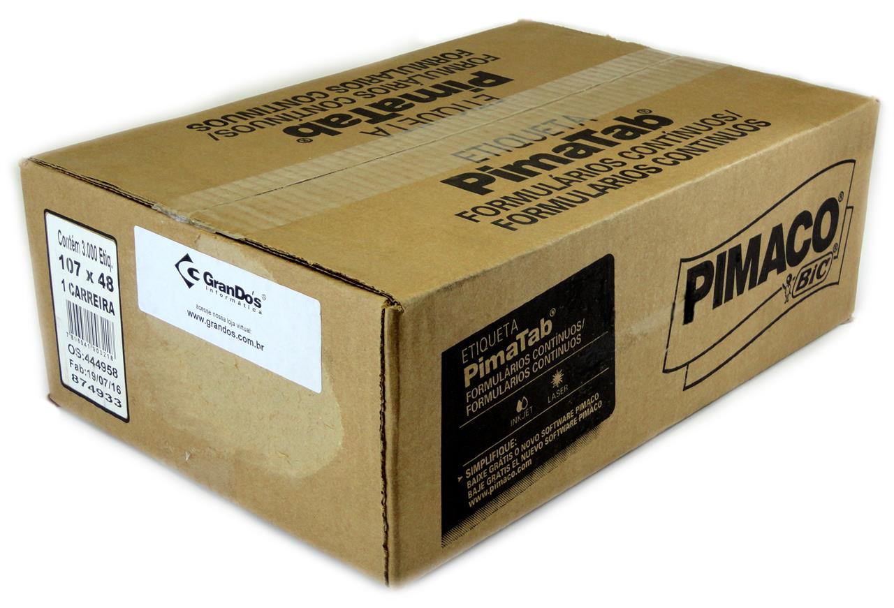 Etiquetas 1 carreira 107x48 Pimaco