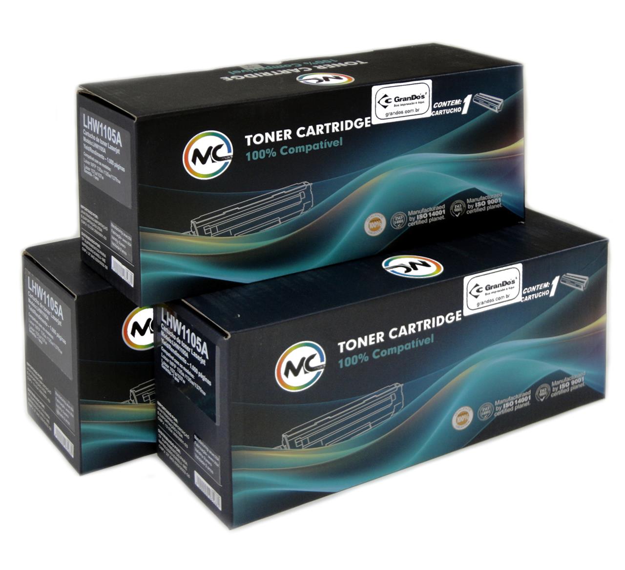 Toner Microcolor 105A COM CHIP na Caixa Com 3 Toners