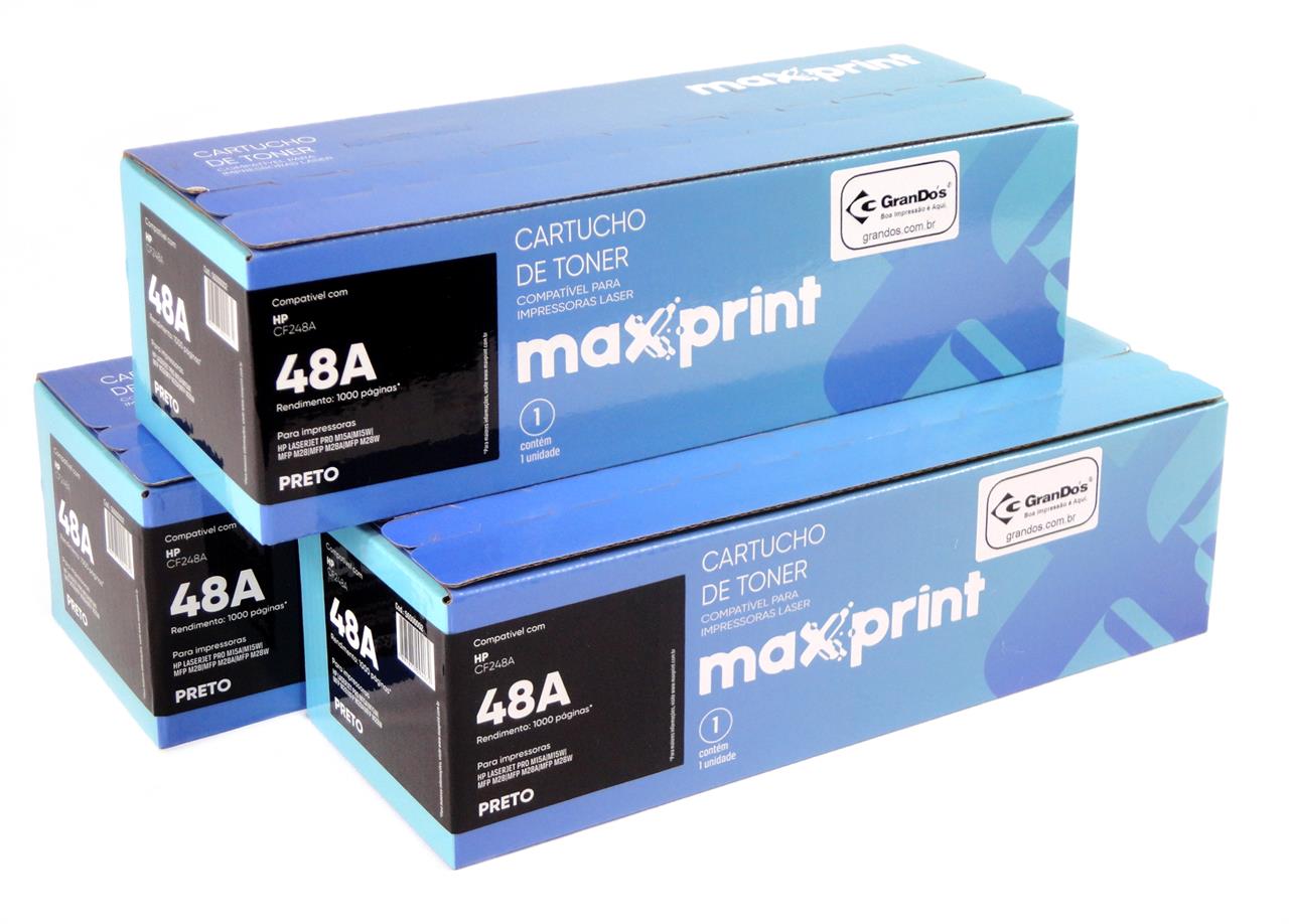 Toner Maxprint CF248A na Caixa com 3 Toners