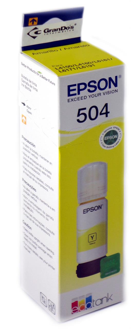 Refil de Tinta Original Epson 504 Amarelo