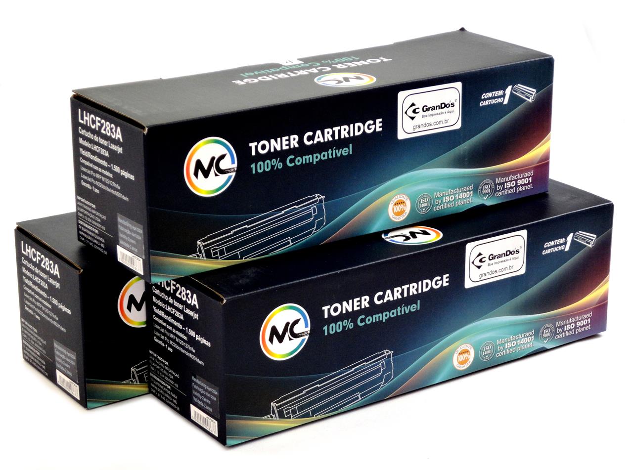 Toner Compatível CF283A Microcolor na Caixa com 3 Toners