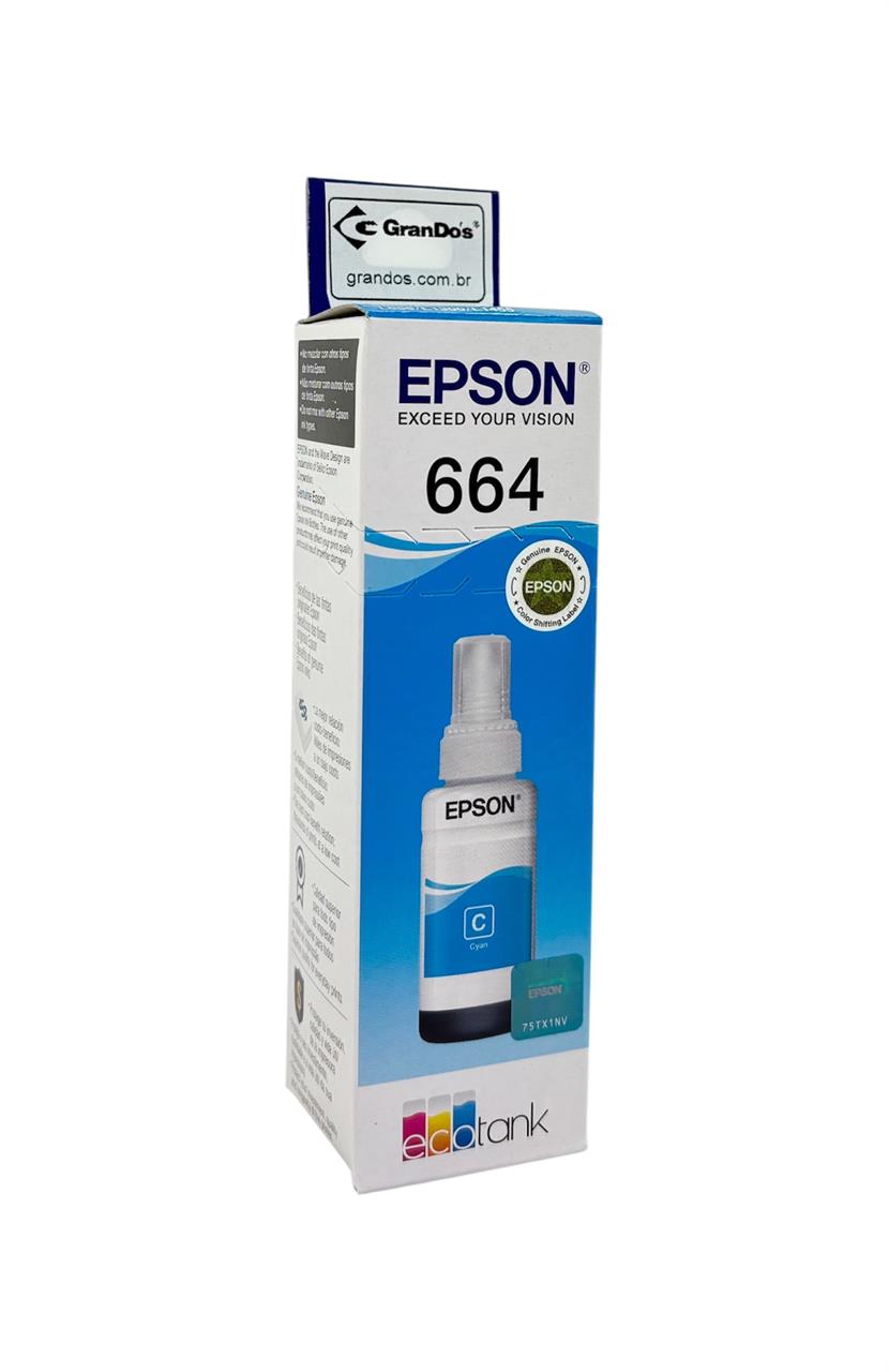 Refil de Tinta Original Epson 664 Ciano