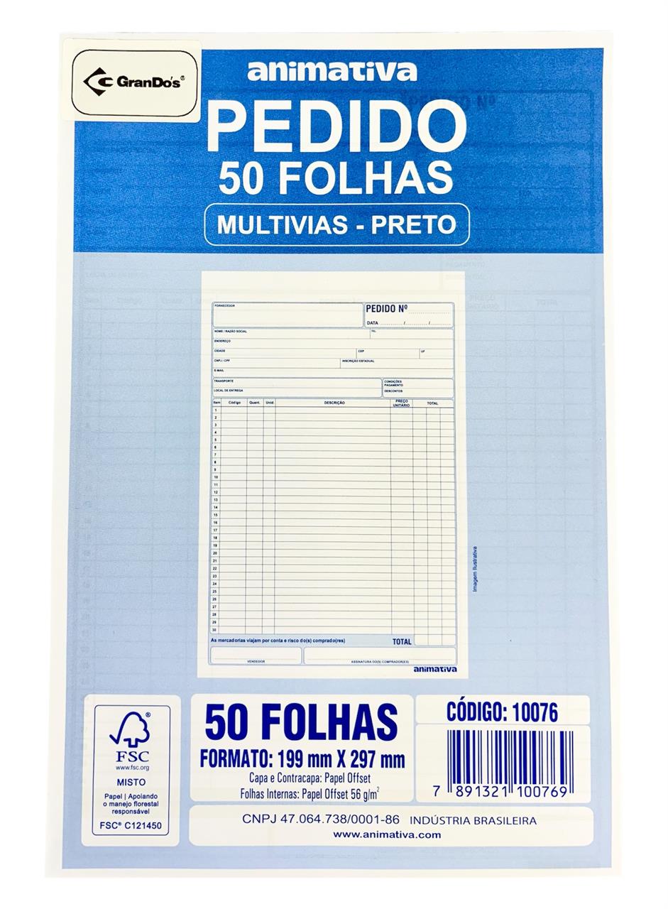 Pedido 1/9 Multivias Preto 50 folhas