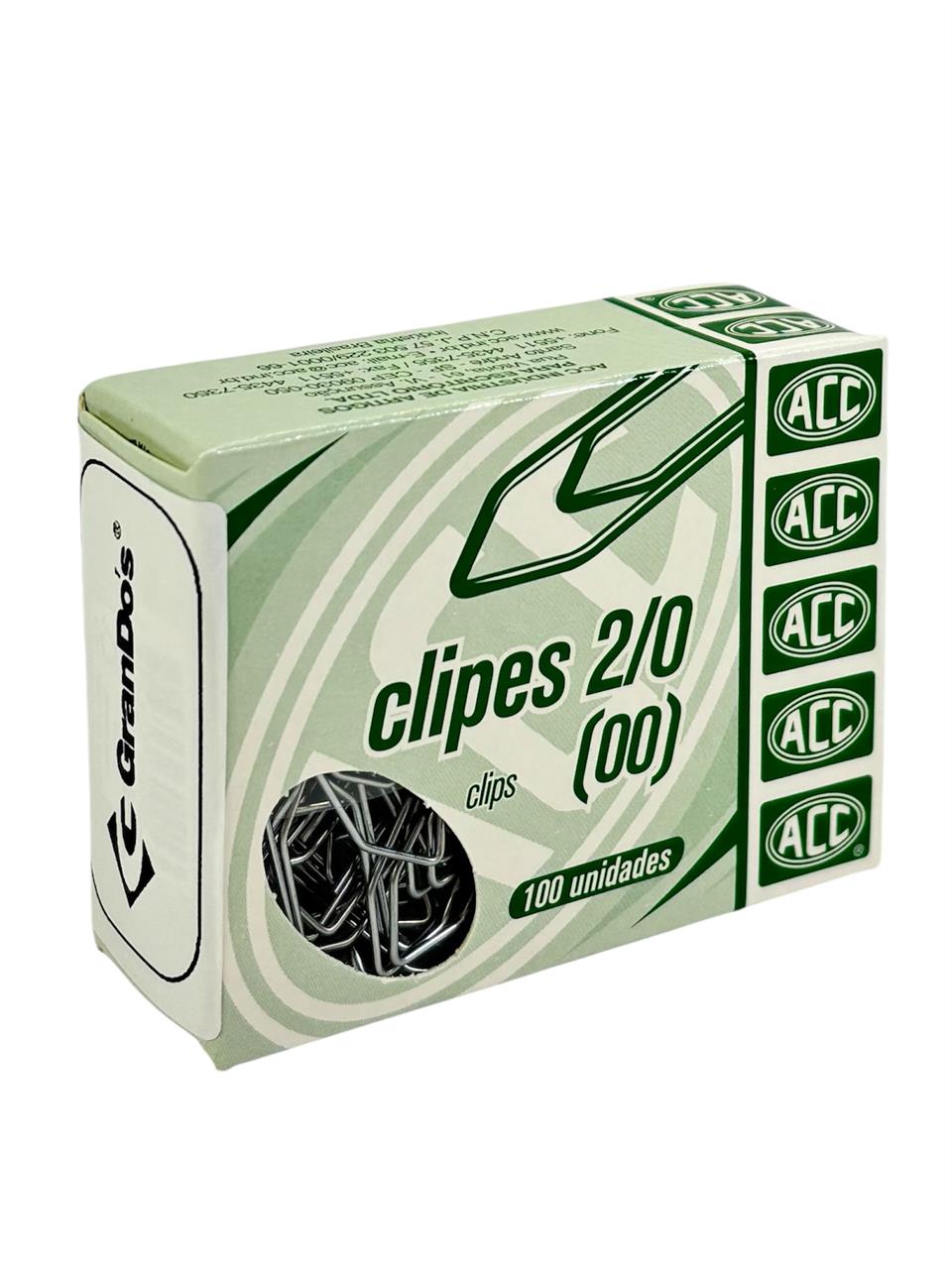 Clips Numero 2/0 caixa com 100 unidades ACC