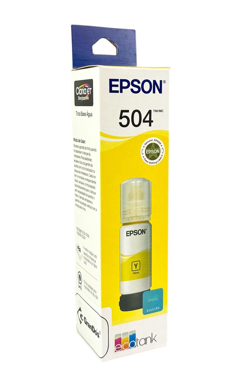 Refil de Tinta Original Epson 504 Amarelo