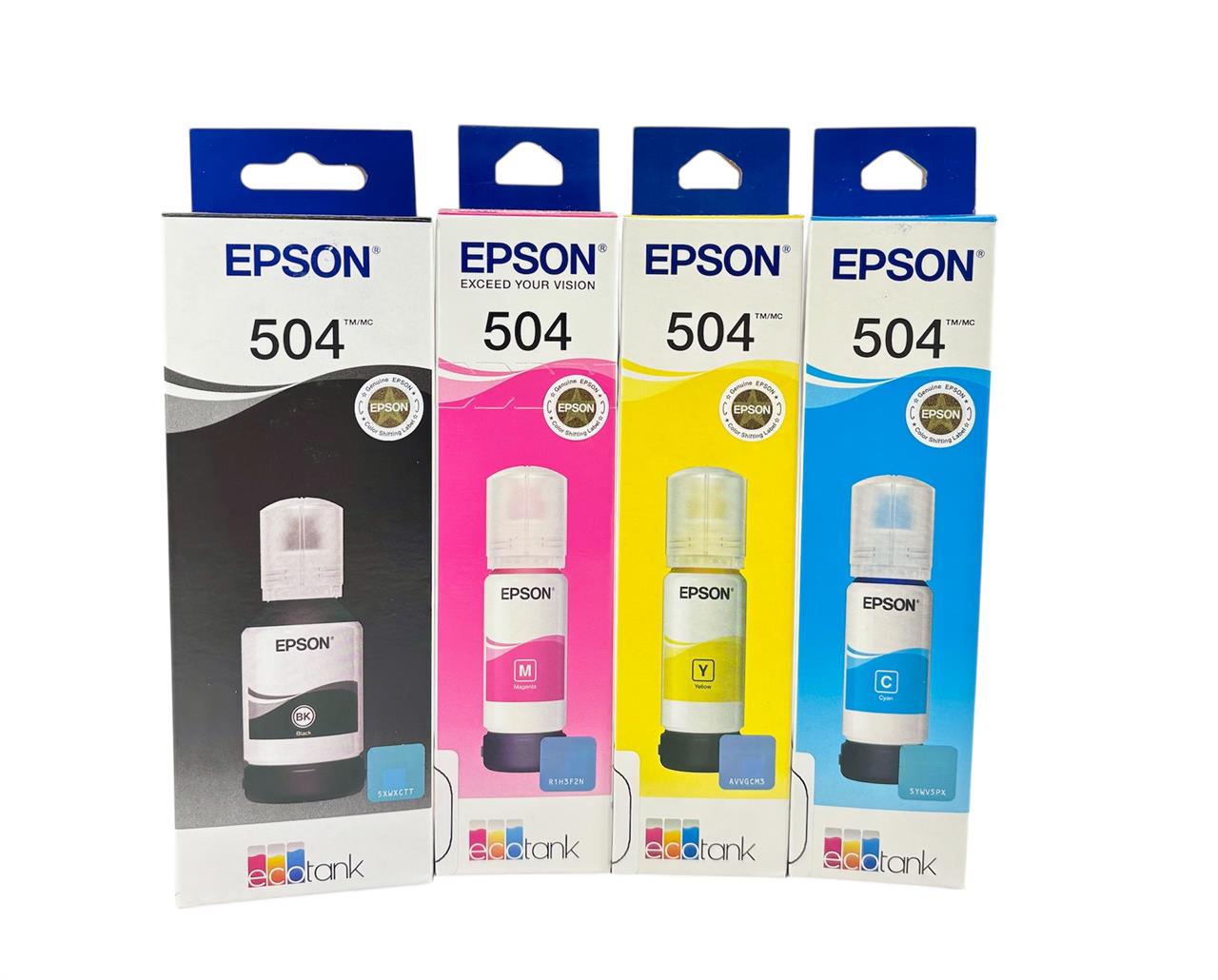Kit de Refil de Tinta Original Epson 504 em Pack com as 4 Cores