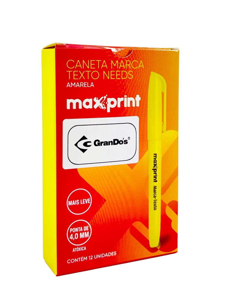 Caneta Marca Texto Needs Amarela com 12