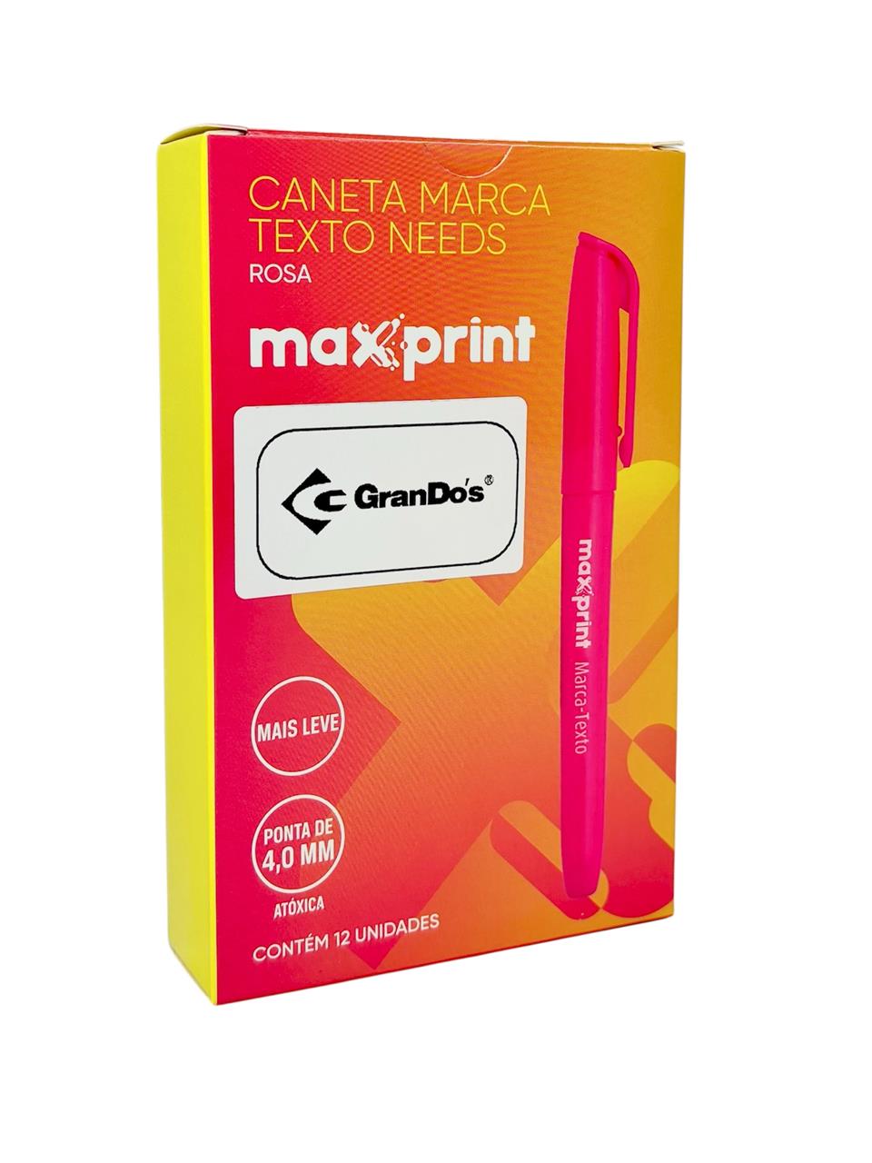 Caneta Marca Texto Needs Rosa com 12
