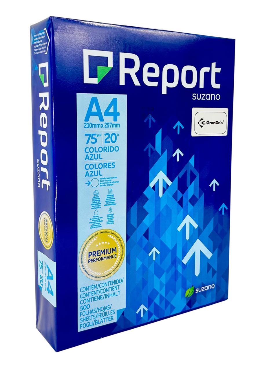 Papel Sulfite COLORIDO A4 Report AZUL