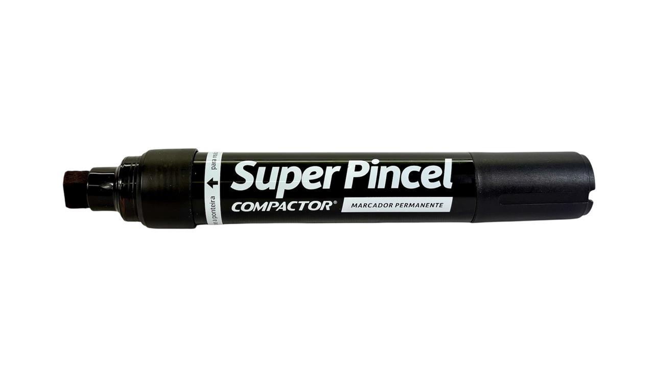 Marcador Permanente Preto Compactor Super Pincel