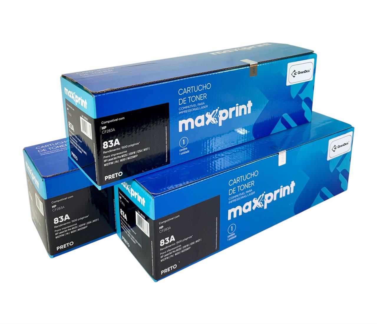 Toner Maxprint CF283A na Caixa com 3 Toners