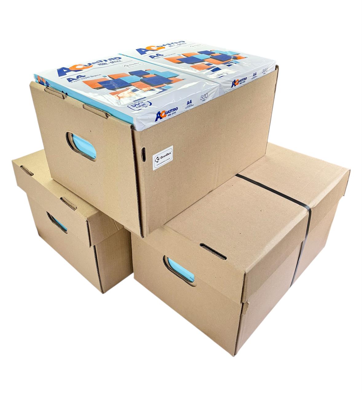 Papel Sulfite A4 AQuattro pack com 30 pacotes com 500 Folhas