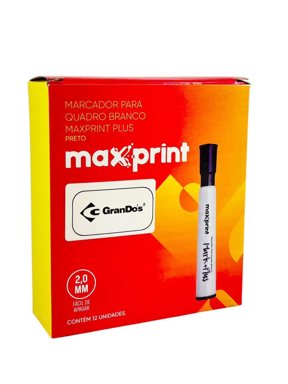 Marcador Quadro Branco Maxprint Preto na Caixa com 12 Unidades