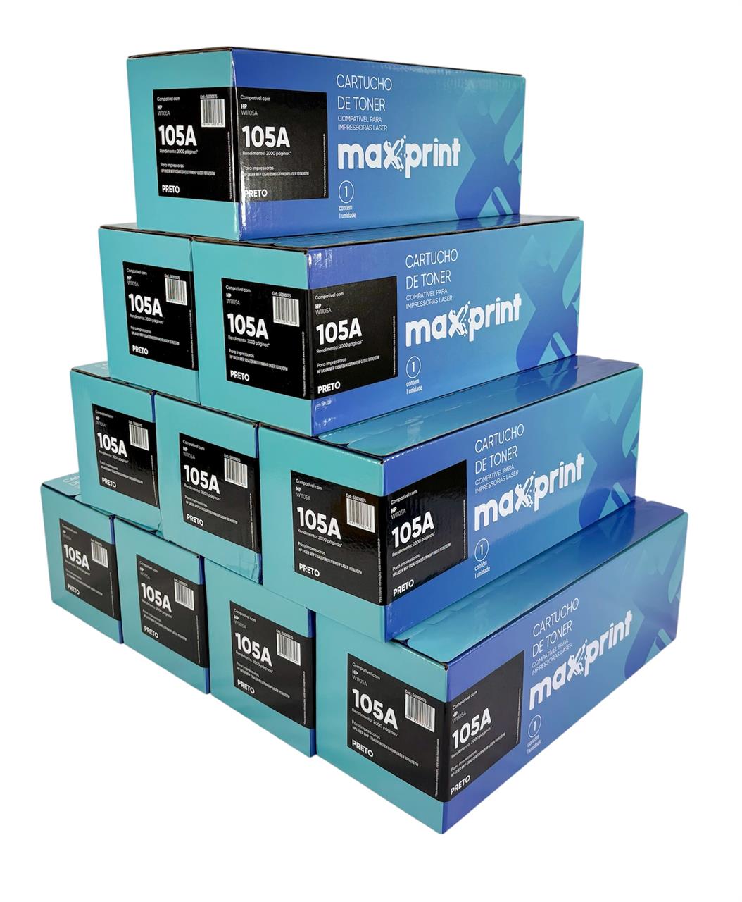 Toner Maxprint 105A na Caixa Com 10 Toners 2000 Páginas